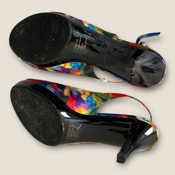 Multi color heels size 7 - Picture 6 of 7